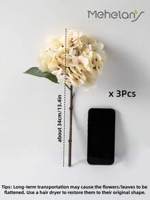 MEHELANY 6支仿真绣球花束，假花植物，房间装饰，秋季花园装饰，餐桌装饰，生日派对装饰，婚礼篮，新娘捧花，家居装饰，餐厅，卧室，窗台装饰，花瓶装饰，情人节礼物，新年装饰，户外花园，返校季 - 香檳色 - 查看 7
