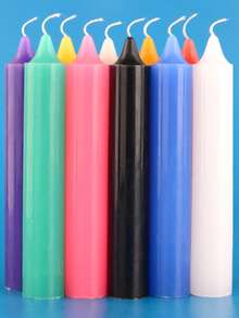 6 Pieces Per Pack, Diameter 2.5 Cm Long 15 Cm, A Variety Of Colors Odorless Household Lighting Colored Candles, Bar Restaurant Candlelight Holiday Religious Ceremony Black White Purple Pink Green Candles - Multicolor - View 1