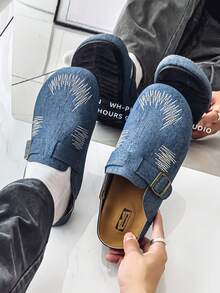 Men's Fashionable Outdoor Beach Casual Comfortable Sandals, Summer - Màu xanh lam - Xem 6