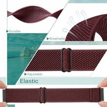2 Pack Elastic Watch Band Compatible With Redmi Watch 5 Active/Redmi Watch 5 Lite/Garmin Vivoactive 4/Venu 3/Venu 2, 22mm Quick Release Nylon Adjustable WristBands For Women Men{Inchcolor_nameinch:InchBlack+FWineredssinch} - 黑色+酒紅色 - 查看 4