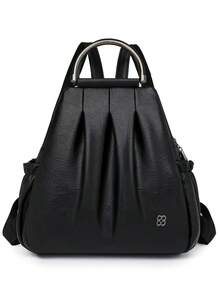 Fashion Backpack For Women Luxury Designer Rucksack Retro Style Ladies Multi-Functional Shoulder Bags Teenager Casual Travel - Black - View 3