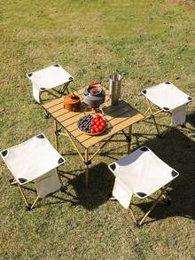 便携式折叠凳，带侧袋，轻便露营凳，休闲凳，户外折叠椅，适用于钓鱼、徒步、园艺、户外散步、背包旅行、海滩露营等，旅行钓鱼露营配件