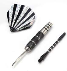 Yosoo Dardos de Acero, 3Pcs 155mm Punta de Dardo Acero de Aluminio Juego de Dardos con la Impresión de Pet Volado de Níquel para Tablero - 1 - Ver 4