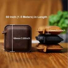 Cinta métrica extensible de cuero, de 152,4 cm, de doble cara, herramienta de medición de tela para sastre, con bloqueo positivo, estilo retro, adecuada para oficina y suministros escolares