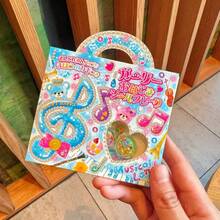 1张随机复古风可爱大理石纹贴纸，闪亮贴纸，可用于手机壳装饰，立体贴纸，可爱3D贴纸，小礼物 - 彩色 - 查看 8