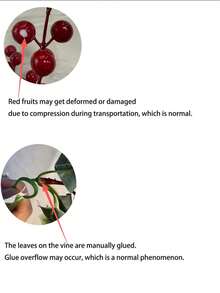 1/2pcs 74.8inch Artificial Red Fruit Vine With Simulated Green Leaves, Wreath-Style Artificial Vine, Bright Colors, For Home Decoration, Outdoor Courtyard Decoration, Porch Balcony Decoration, Fireplace Decoration, Christmas Tree Decoration, Wreath Making, Party Decoration, Bedroom Living Room Decoration, Wall Decoration, Office Decoration, Christmas Decoration, Birthday Gift