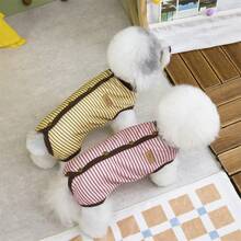 Dog Surgical Suit Stripes Print Recovery Suit Spay Recovery Suit For Puppy Small Medium Dogs - Pink - View 2