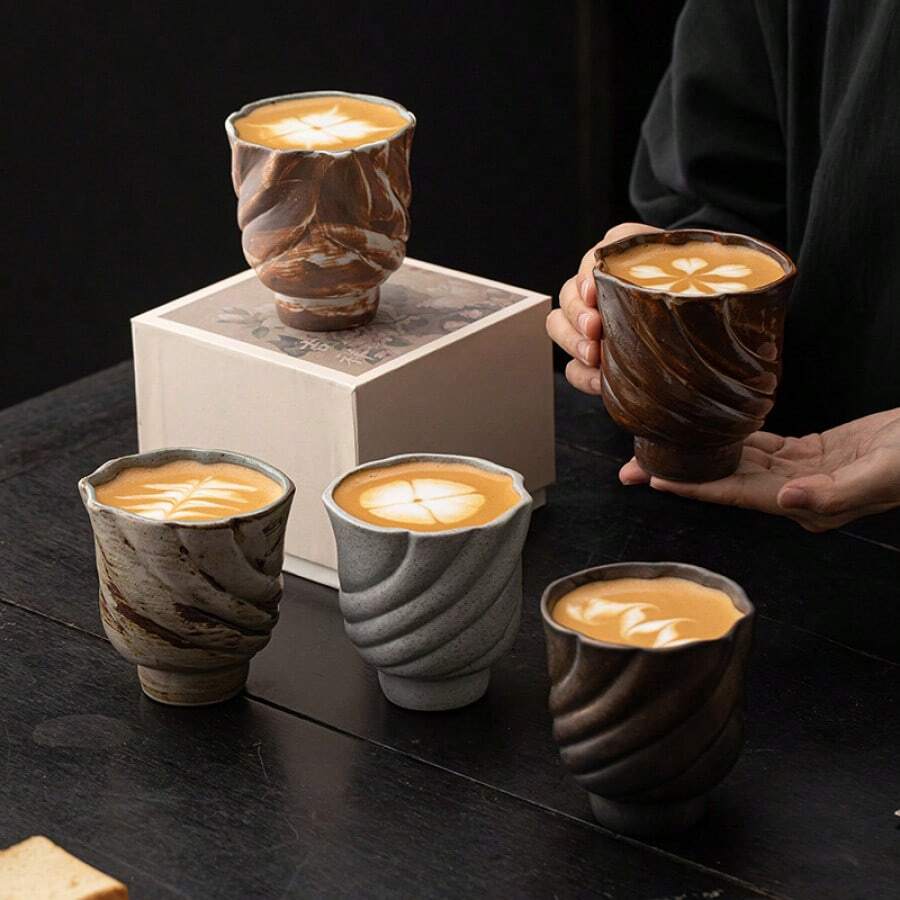 1pc Japanese Thick Ceramic Conch 280ML Coffee Cup, Milk Cup, Afternoon Fruit Tea Cup, Suitable For Gifts, Home And Office Use, Large Capacity Ceramic Mug - Multicolor - View 1