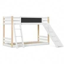 Children's Bunk Bed With Slide And Stairs, Sturdy Wood And Particleboard Frame, Safety Rails On All 4 Sides, Ec-Certified 747, Compatible With 90*200 And 90*190 Cm Mattresses, Easy Assembly - White - View 11