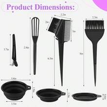 19PCS Hair Dye Kit, Hair Coloring Products With Hair Dye Brush, Collapsible Bowl, Clips, Ear Muffs, Disposable Gloves, Scarf, Shower Cap - ban đầu - Xem 2