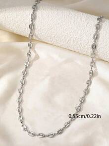 Men's Fashionable Simple Necklace Set: 1 Necklace & 1 Bracelet