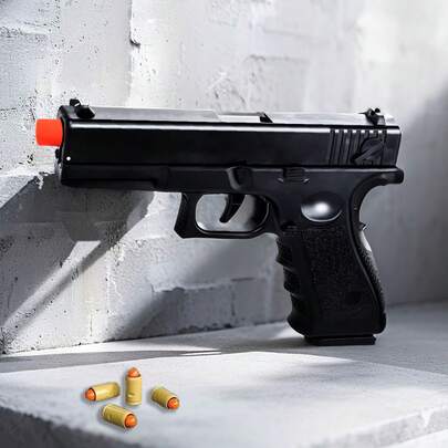 Toy Gun With Soft Bullet, 60 Round Soft Bullet Toy Foam Full Auto Toy Gun - Empty Case Ejection, 3 Magazines, 18 Shells, Halloween And Christmas Gift