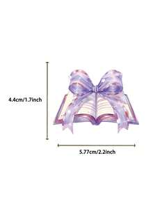 50张透明紫色美学贴纸 少女蝴蝶结贴纸 紫色派对礼品手工用品 PET乙烯基贴纸 - 彩色 - 查看 3