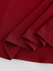 这款优雅的缎面半身裙是春季穿搭的完美之选。它非常适合日常外出、旅行、聚会、情人节和约会等场合。（不含腰带） - 紅色 - 查看 5