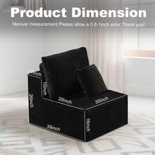 NIZULA FOAM 106"U Shape Sofa,  (Black)  Modern Modular Couch For Living Room Bedroom,No Assembly Required, Ready To Use, Comfy Plush Corduroy Fabric ,Sofa De Sala,Couch,Sofa Cama,Muebles Para Sala,Couch For Living Room, Living Room Furniture, Muebles, Bedroom Furniture Set, Recliner Chair For Adult, Living Room Set Furniture, (The Single Chair Is Available Separately Or To Pair With The Sofa) - Black Small U-Shaped Right-Facing Chaise - 查看 11