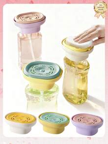 2个/1个洗洁精分配器，家用厨房创意洗洁精分配器，单手按压式便捷分配器，定量分配，安装简便，带孔托盘方便快速沥水，可拆卸设计方便清洗，适用于各种清洁用品，如海绵、钢丝绒、抹布、湿巾等。