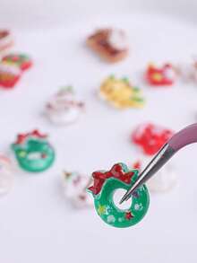 50/20pcs Christmas 3D Cute Nail Art Decorations Resin Santa Claus Snowman Bell Christmas Tree Random Pattern Nail Art Gem Kawaii Winter Christmas Nail Art Decorations DIY Nail Salon Accessories Nail Supplies - Multicolor - View 3