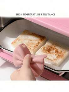 2-PCS Silicone Oven Gloves, Heat Resistant Bow Shape Mini Mitts & Tongs, Non-Slip Grip For Baking, Cooking, BBQ, Secure Hot Dish Handling - Multicolor - View 10