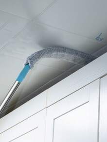 1pc Dusters For Cleaning, Floor Duster With Extension Pole Bendable Microfiber Head, Washable Cleaner,Duster For Furniture Bottom[With Replacement Cloth]