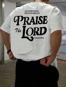 Nuevos artículos populares de 2026Zrgoth: Camiseta de manga corta para hombre, versátil, minimalista, con estampado. |   Tema de los Salmos Bíblicos - Negro - Ver 12