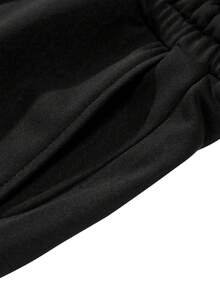 Built Different Print Mens 2 Piece Set Hoodie Sweatshirt Joggers Outfit Polyester Blend Stretch Soft Fleece Loose Fit Machine Washable Fall Winter Workout Running Daily Wear Gift Choice 20251029 - Black - View 4