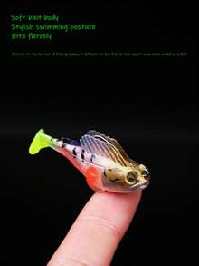 Jumping Fish, Lure, Fake Bait, Lead Soft Bait, Anti Hanging Bottom Sea, Freshwater Lure, Catfish, Catfish, Black Fish, T-Tail Biomimetic Bait