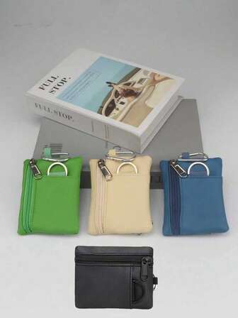 1 件简约露营徒步钓鱼零钱包拉链卡包钥匙包男士钱包迷你钱包钱包旅行钱包硬币钱包