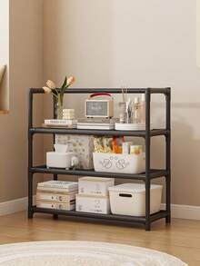 Modern Black & White Multi-Layer Storage Rack, Available In 7/6/5/4 Tiers, Effectively Organizes Household Clutter And Daily Essentials, Layered Storage, Neat And Orderly, Easy To Disassemble, Space-Saving - Multicolor - View 6