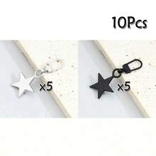 2/6/10 Stücke sternförmige abnehmbare Reißverschlusszipper, Metall-Reißverschlussgleiter zum Ersetzen für Kleidung, Jacken, Schuhe, Taschen - Keine Werkzeuge erforderlich, schnelle Installation, weiße und schwarze Optionen - Verschiedenfarbig - Übersicht 29