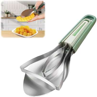 3-In-1 Mango Slicer Peeler, Peeler And Pit Remover Tool, Mango Splitter Witicro-Serrated Stainless Steel Blade, Fruit Slicer Cutter Pitter For Watermelon Cutter Peach Slicers Anore,27757896