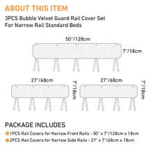 IULONEE 婴儿床护栏套，128x18厘米/68x18厘米儿童床护栏，防磨牙垫保护套，适用于侧栏和前栏，婴儿床护栏 - 彩色 - 查看 5