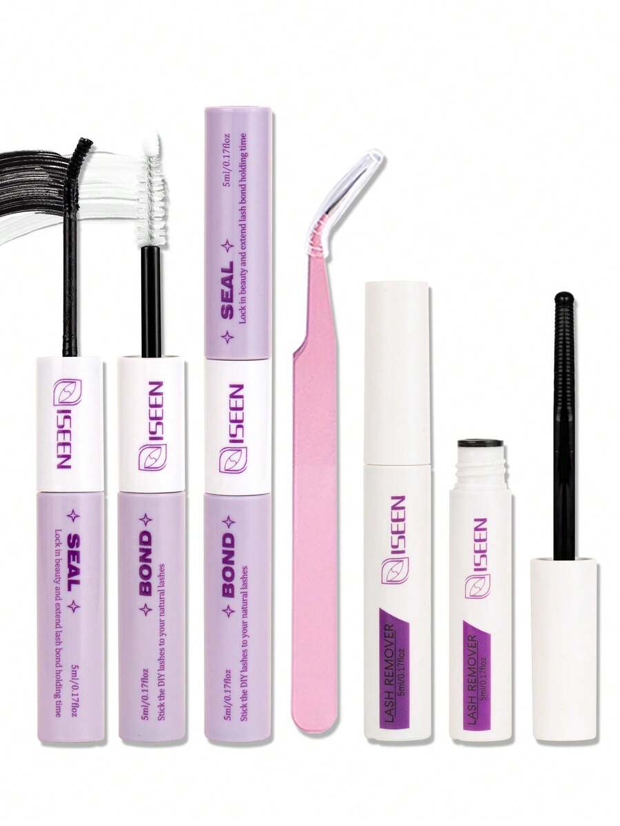 5ml Wimpernkleber, 5ml Wimpernversiegelung, 5ml Wimpernentferner, starker Wimpernkleber, 2-in-1 Wimpernkleber & Versiegelung, langanhaltender Halt, ganztägiger Tragekomfort, 2-in-1 Wimpernkleber, Versiegelung und Entferner, geeignet für Tages-Wimpernverlängerung - Schwarz - Übersicht 1