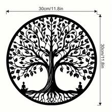 Demissle Tree Of Life Metal Wall Art, 11.8-Inch Family Tree Wall Decor For Bedroom, Living Room, Or Hallway, Hanging Metal Wall Sculpture For Indoor And Outdoor Decoration, Rustic Tree Of Life Ornament, Holiday & Christmas Gift Home Décor Accent - 黑色 - 查看 9