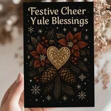 بطاقة تهنئة يول "فرح الأعياد وبركات يول" مع مغلف - تصميم يول الوثني، مثالية لأصدقاء وعائلة الوثنيين، مناسبة لاحتفالات يول، بطاقة تهنئة عيد - متعدد الألوان - مشاهدة 7