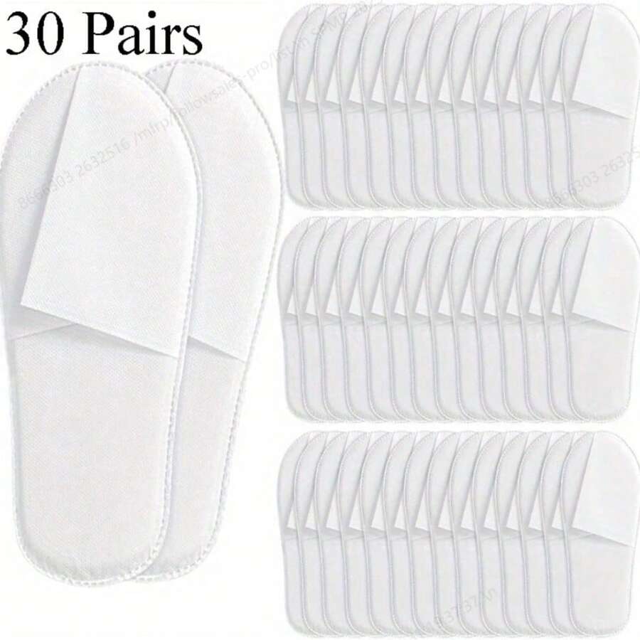 Disposable Hotel Slippers Spa Slippers, Unisex Flip Flops, Comfortable Closed Toe, White, For Hotel Guests, Bathroom Accessories, No Power Required