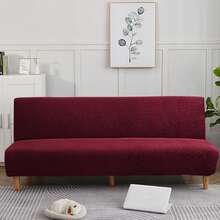 1pc Classic Solid Color Jacquard Floral Sofa Cover, Bohemian Style Solid Color Sofa Slipcover, Pet Scratch Resistant Sofa Cover, Suitable For Straight Armless Sofa, All Season Use, Suitable For Home, Hotel, Party, Cafe, Restaurant Decor