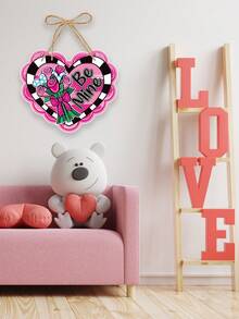 Heart Shaped Hanging Ornament, Decoration For Valentine's Day, Home Decor - Pink - View 5