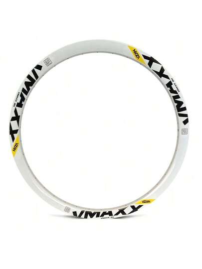 Aro 26 Vzan Vmaxx DH DownHill Parede Dupla 36F Disco / V Brake Sem Ilhós Resistente Branco Com Adesivo Preto