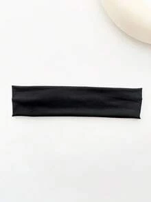1 件女士纯色运动头带，柔软材质适合瑜伽、健身、羽毛球，适合返校休闲狂欢节发带头巾头带吸汗带，发带秋冬发饰，适合女士度假装扮 - 黑色 - 查看 5
