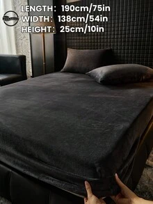 1件纯色水晶绒床单，床上用品，床垫保护套，床罩，柔软家纺，透气防起球床垫垫，柔软亲肤，多种颜色可选，家居装饰，柔软舒适的卧室床上用品，时尚床垫罩 - 彩色 - 查看 46