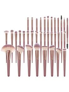 57件套化妆工具套装，包括：1个多功能拉链防水化妆包+36支化妆刷套装+3个化妆海绵+3个三角粉扑+3个迷你气垫粉扑+3个圆形粉扑+3个洁面刷+1个发带+2个手碗挂绳+2个化妆刷清洁工具。旅行必备，情人节礼物，价格实惠，旅行化妆刷套装，女士礼物，化妆师必备，专业全套化妆工具。 - 彩色 - 查看 3