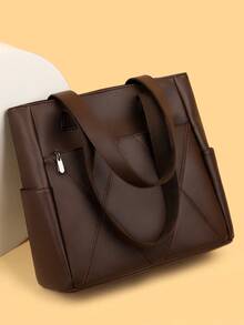 Large Capacity Handbags Women Soft Leather Shoulder Crossbody Bag Ladies Bucket Bags Retro Tote Luxury Satchel Handbag And Purse - Coffee - View 5