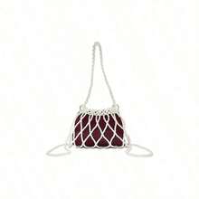 Gucci Designer Original Half-Moon Bag - Handmade Red Crossbody Bag With Detachable Pearl Strap, Unique DIY Style Clutch Suitable For Special Occasions And Weddings - Ankola Red Pearl Perfume - View 10