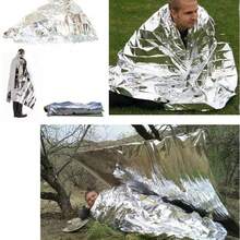 Kit de survie Couverture thermique d'urgence Manta termica extérieure Couverture de survie imperméable Rideau de sauvetage d'urgence en aluminium Couverture militaire et couverture thermique de survie en aluminium Couvertures de camping parfaites pour l'extérieur, la randonnée, les marathons - A - Voir 4