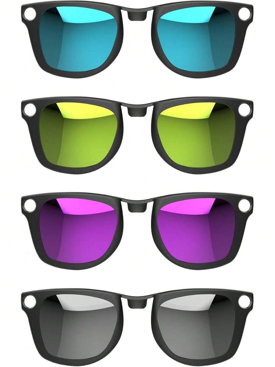 ¡Recomendado4 clips polarizados para anteojos inteligentes   Wayfarer, compatible con   Wayfarer estándar (talla M) protege tus ojos, fresco y moderno (plata, azul, amarillo,¡Top de Temporada - 1 - Ver 1