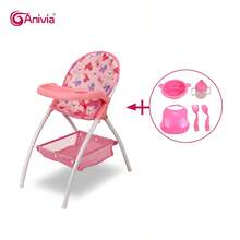 Anivia Brand High Chair Toy, Suitable For 3+ Years Old Kids Play House, 11-18 Inch Doll High Chair Toy With 5-Piece Feeding Toy Set, Ideal Children's Holiday, Christmas, And Birthday Gift - Pink - View 4