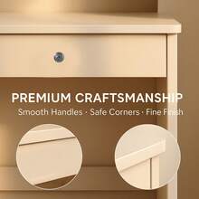 Makeup Vanity Desk With Mirror And Lights,Dressing Table Makeup Desk With Drawers And Cabinet, 3 Lighting Modes Brightness Adjustable, Vanity Set Dressing,Christmas Gift - trắng - Xem 8
