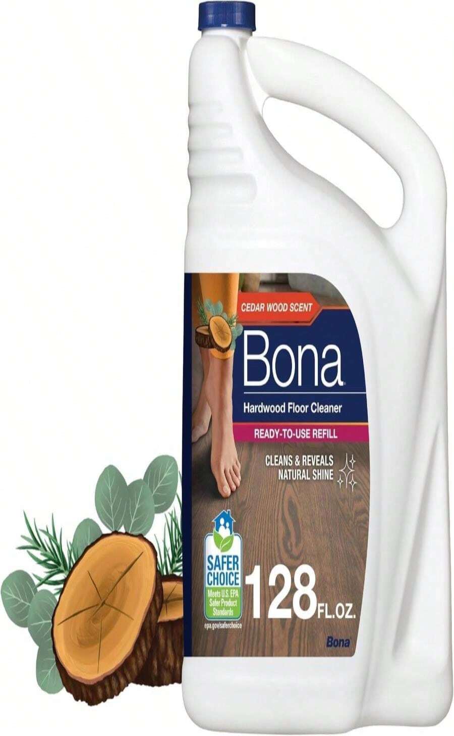 Bona Hardwood Floor Cleaner Concentrate - 1 Fl Oz - 4-Pack - Residue-Free Floor Cleaning Solution For Bona Spray Mop And Spray Bottle Refill - For Wood Floors - ColorA - 查看 1