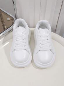 1 paire de chaussures de sport pour enfants, nouvelles pour l'automne. Chaussures décontractées pour filles avec semelle souple, mode polyvalente, antidérapante, à bout rond pour l'extérieur - Blanc - Voir 7