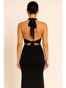 Multiform Long Midi Dress In Spandex, No Padding, End Of Year, Christmas, Beach - 黑色 - 查看 2